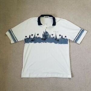 VINTAGE Men's On Stage St. Thomas US Virgin Islands Sailboat Polo Shirt Size XL